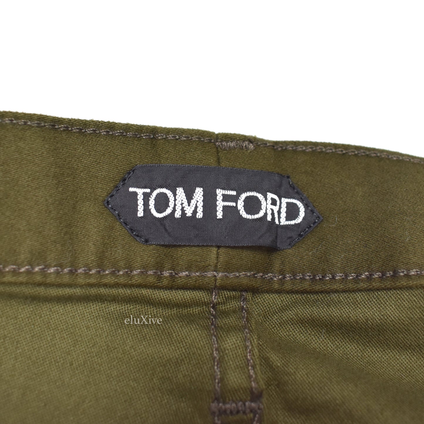 Tom Ford - Olive Brushed Twill Moleskin Pants