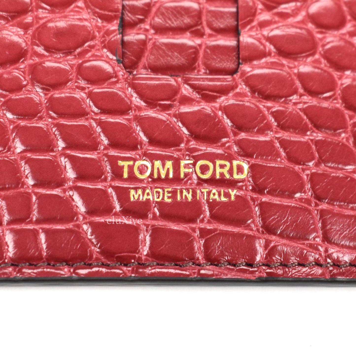 Tom Ford - Red Exotic Alligator Card Holder