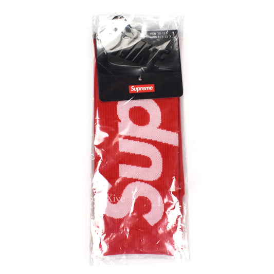 Supreme x Nike - Red Logo Knit Lightweight Crew Socks
