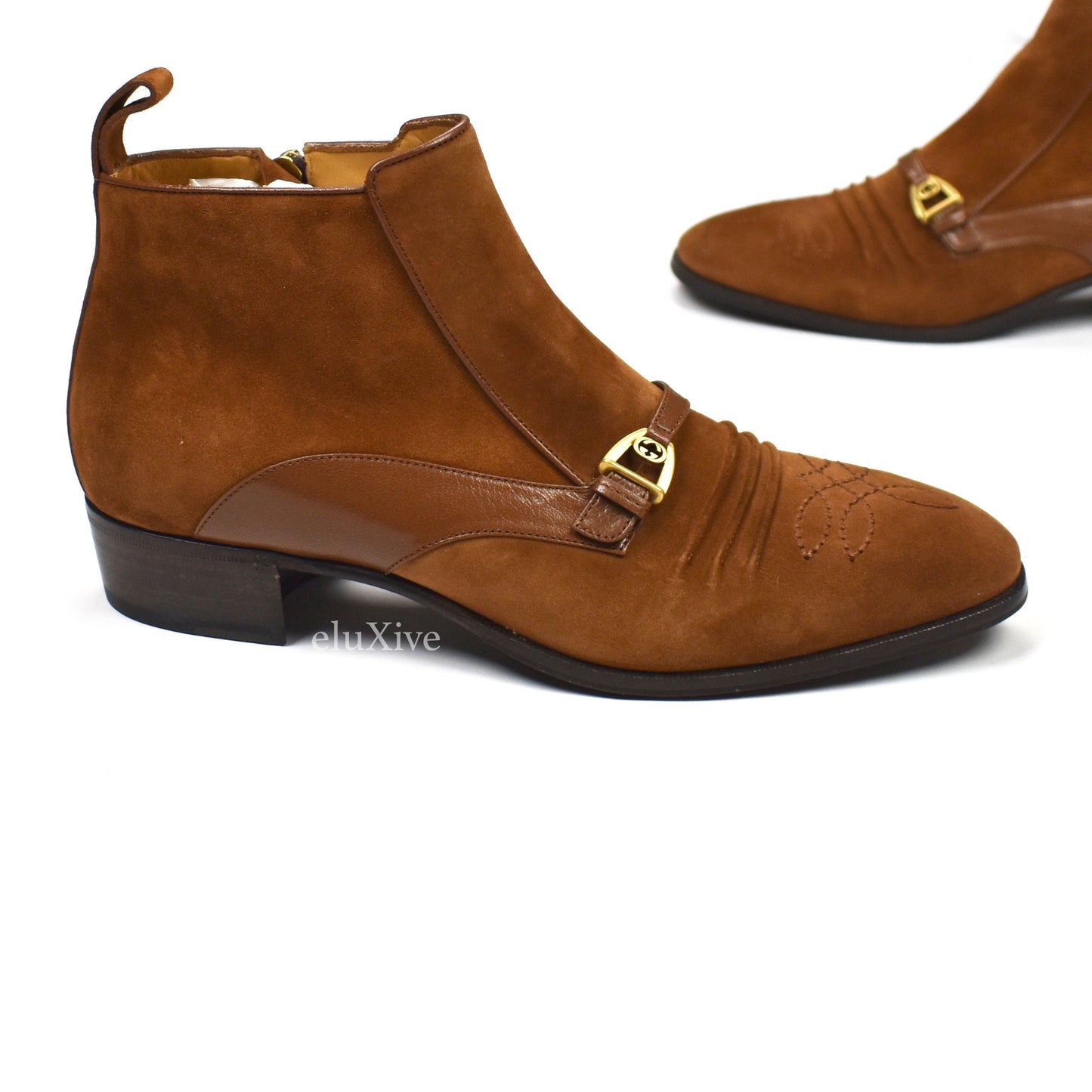 Gucci - Brown Suede 'Moloch' Western Boots