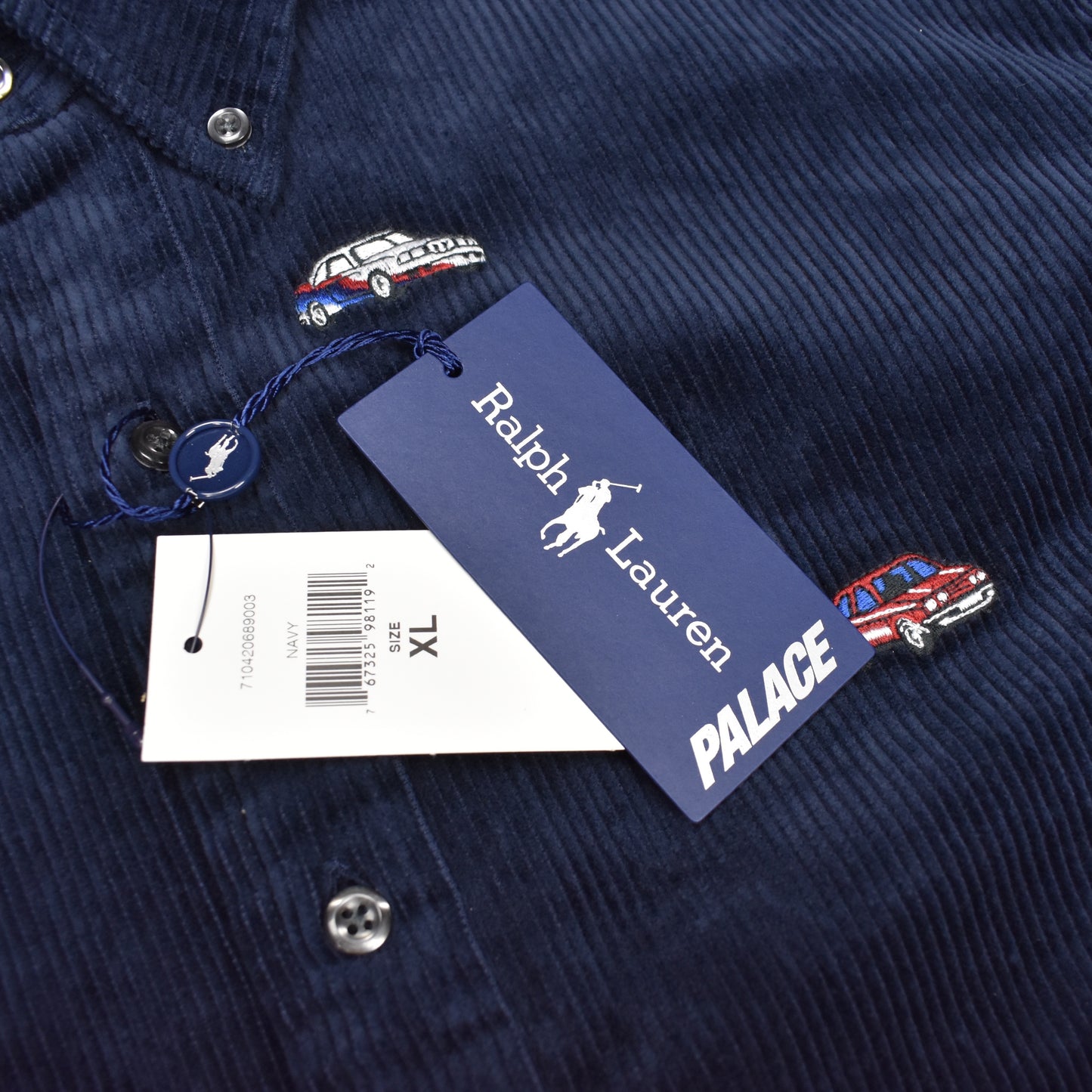 Palace x Ralph Lauren - Navy Car Embroidered Shirt