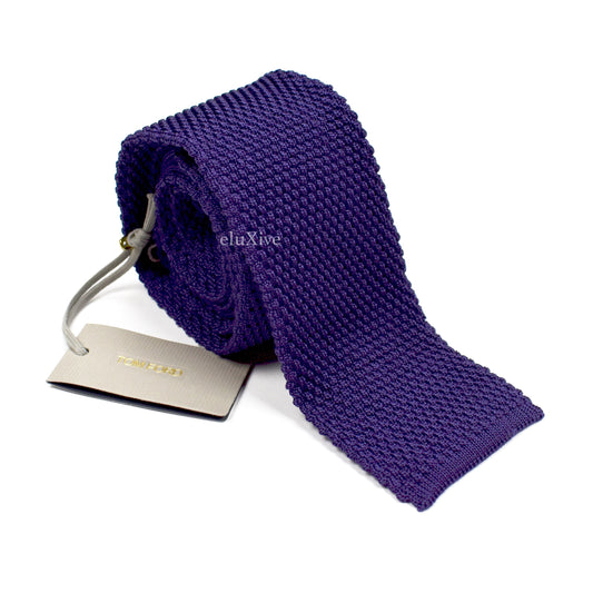 Tom Ford - Dark Purple Silk Knit Tie