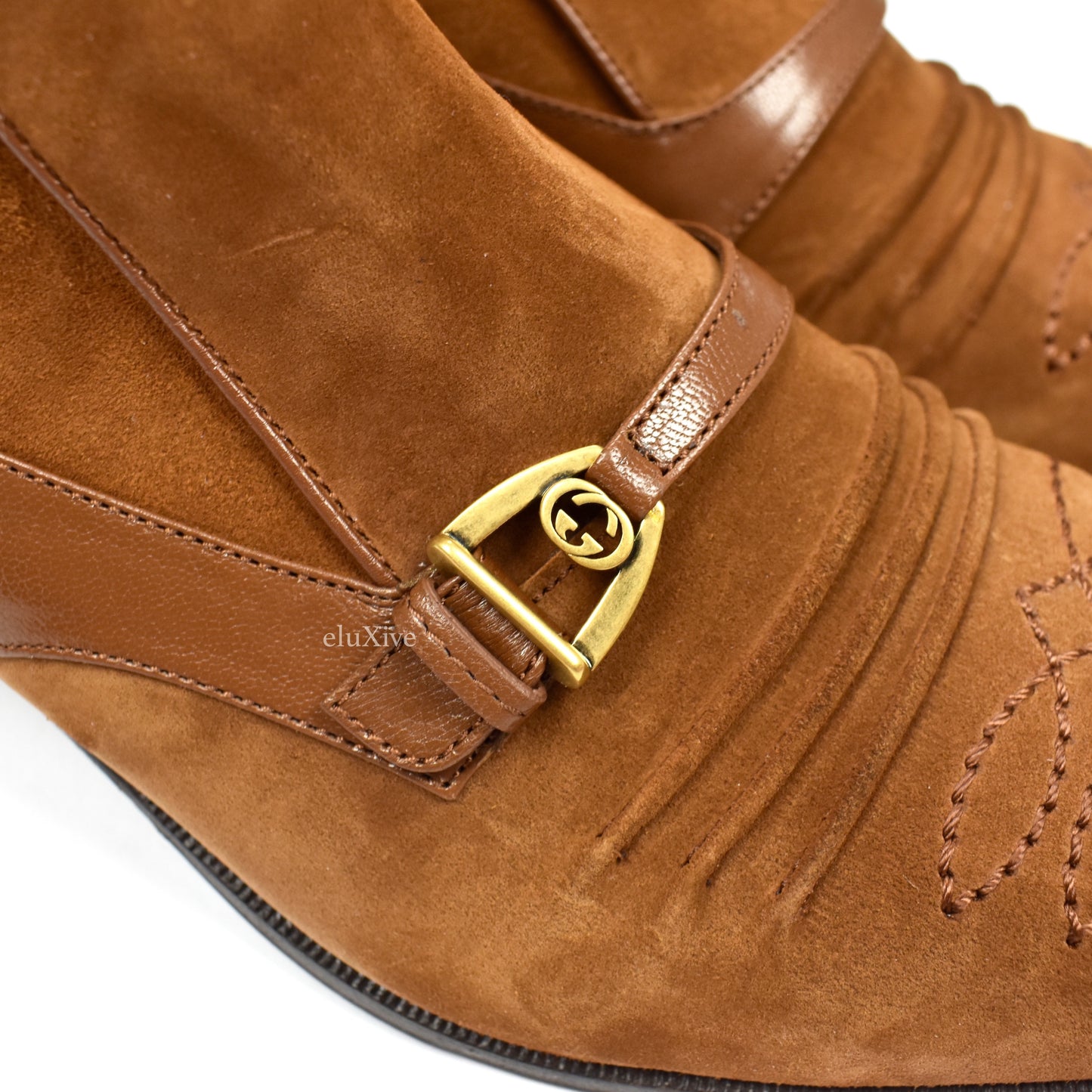 Gucci - Brown Suede 'Moloch' Western Boots