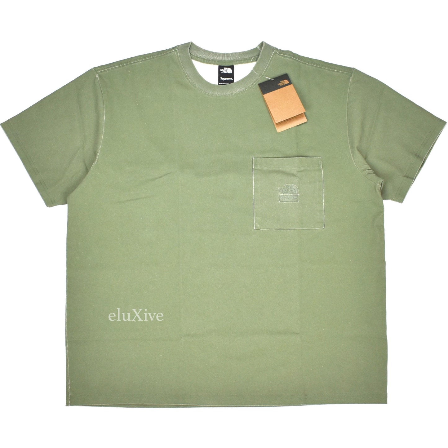 Supreme x The North Face - Pigment Print Logo T-Shirt (Olive