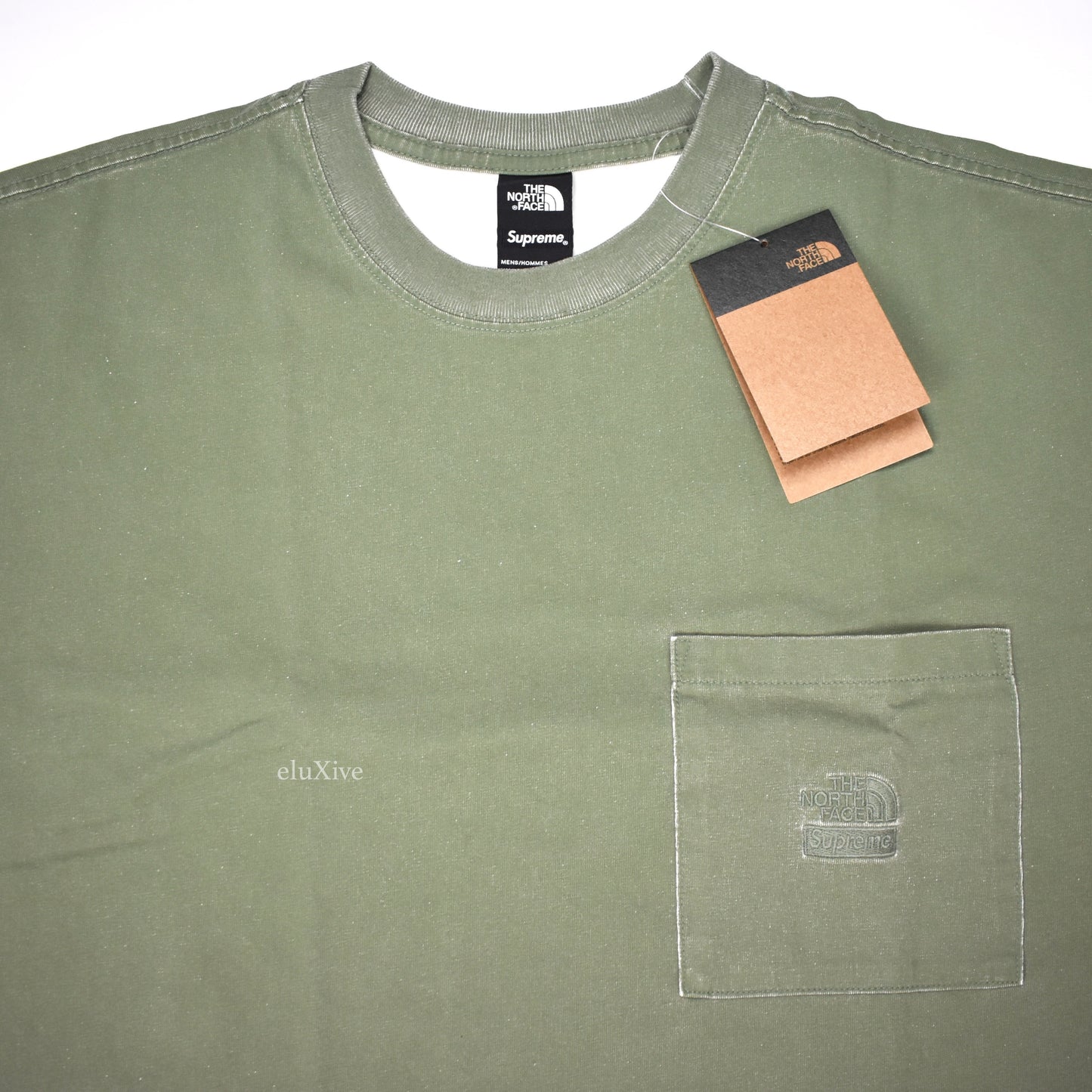 Supreme x The North Face - Pigment Print Logo T-Shirt (Olive