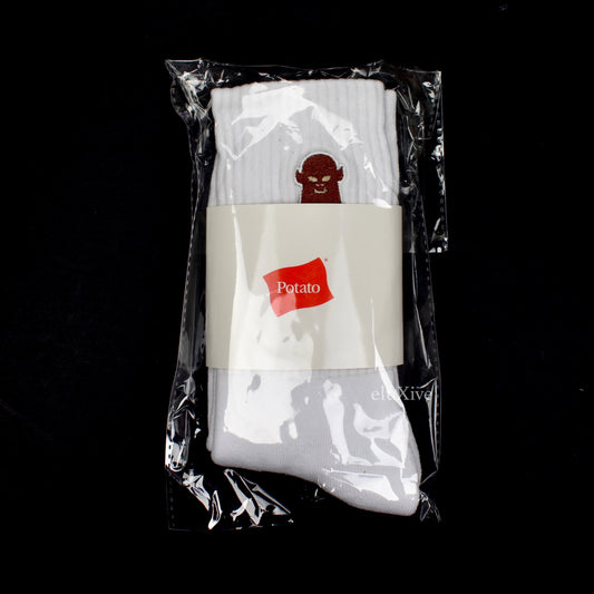 Imran Potato - Gerbil Embroidered Socks (White)