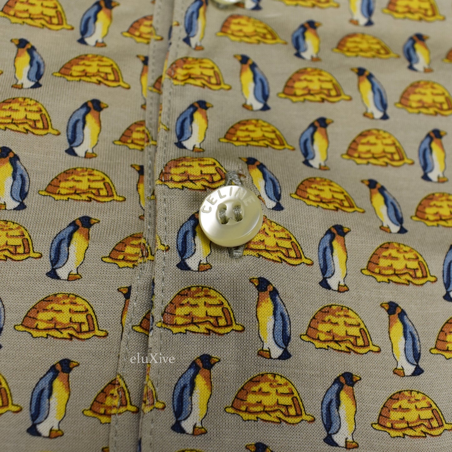 Celine - Vintage Penguin Print L/S Polo Shirt