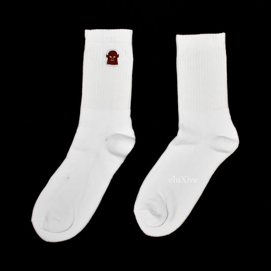 Imran Potato - Gerbil Embroidered Socks (White)