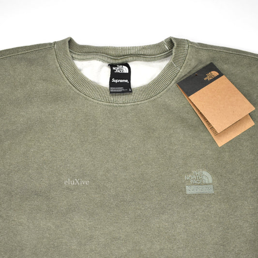Supreme x The North Face - Pigment Print Logo Sweatshirt (Olive)