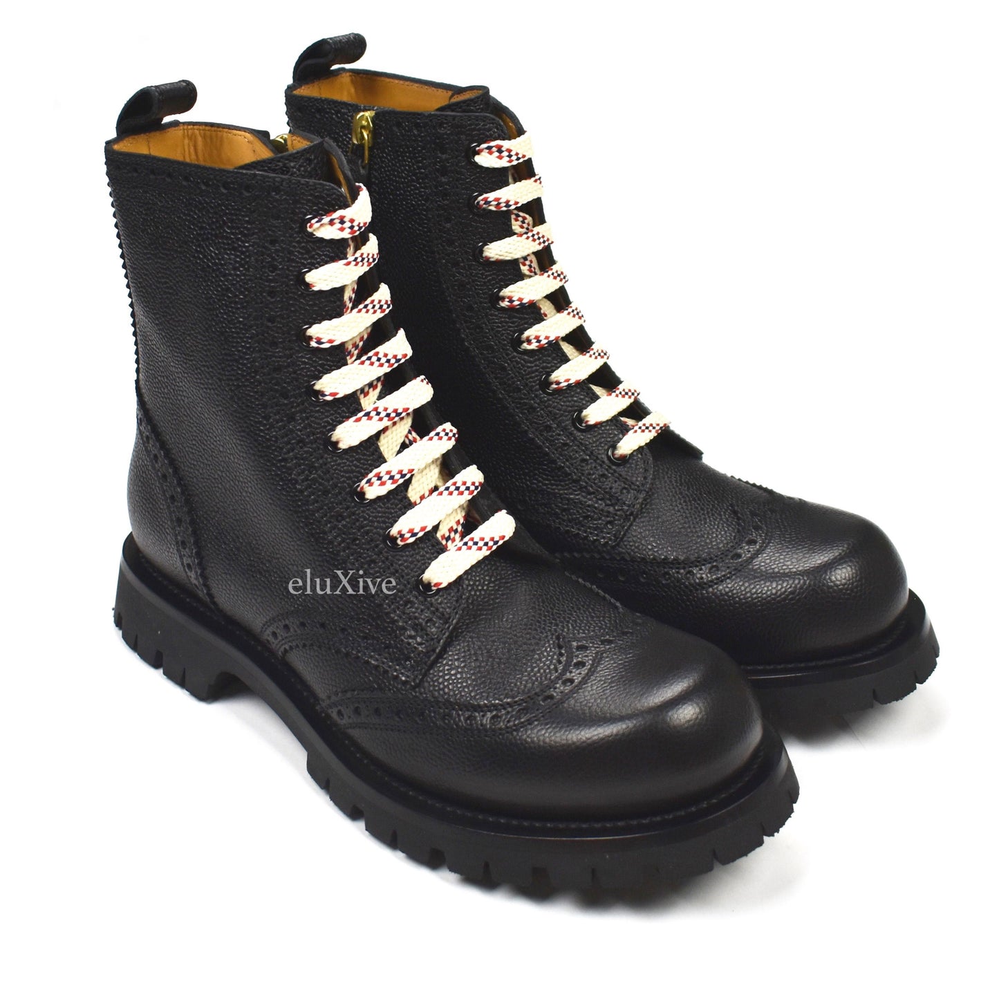 Gucci - Black Pebbled Leather 'Arley' Hiking Boots