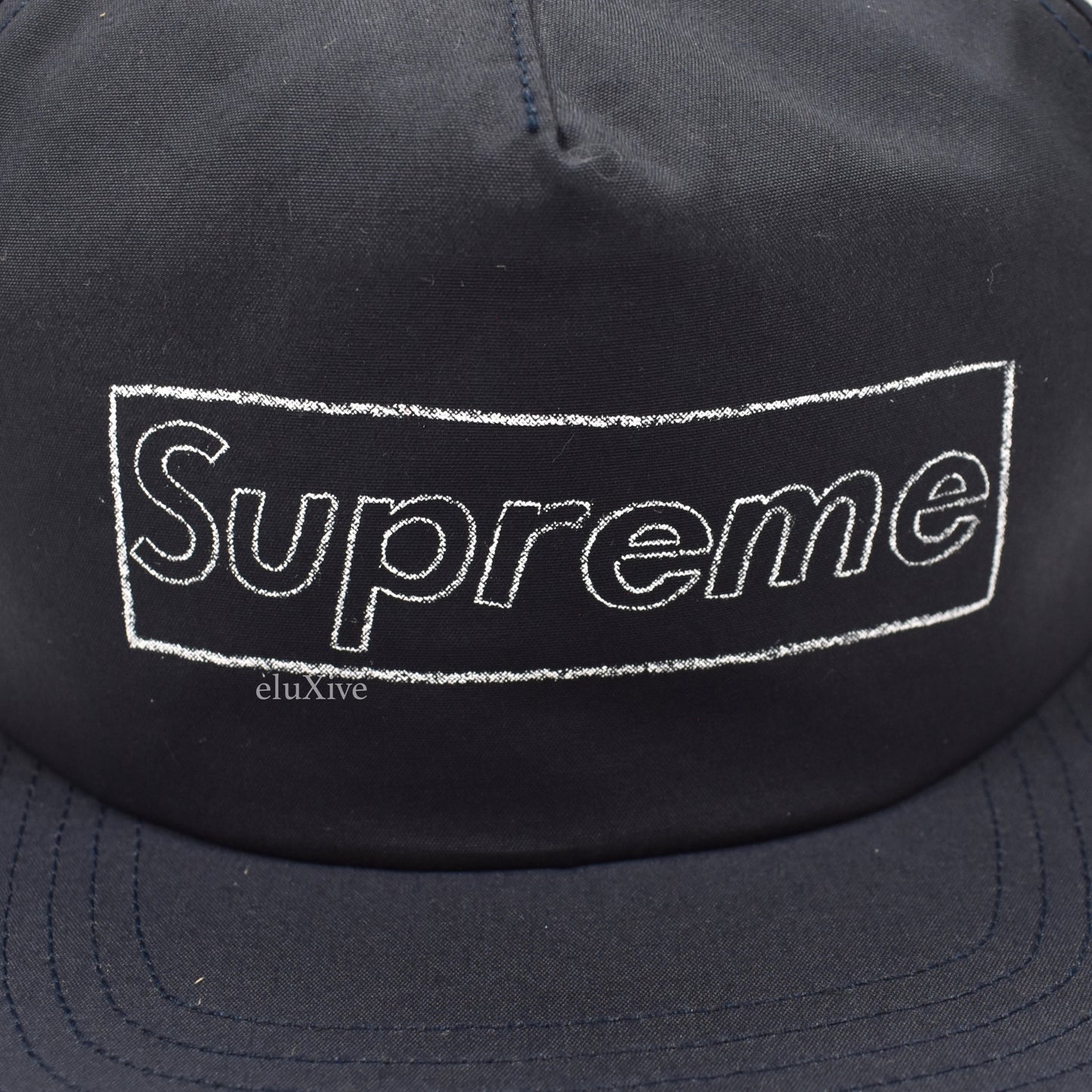 Supreme x Kaws - Chalk Box Logo Hat (Navy)
