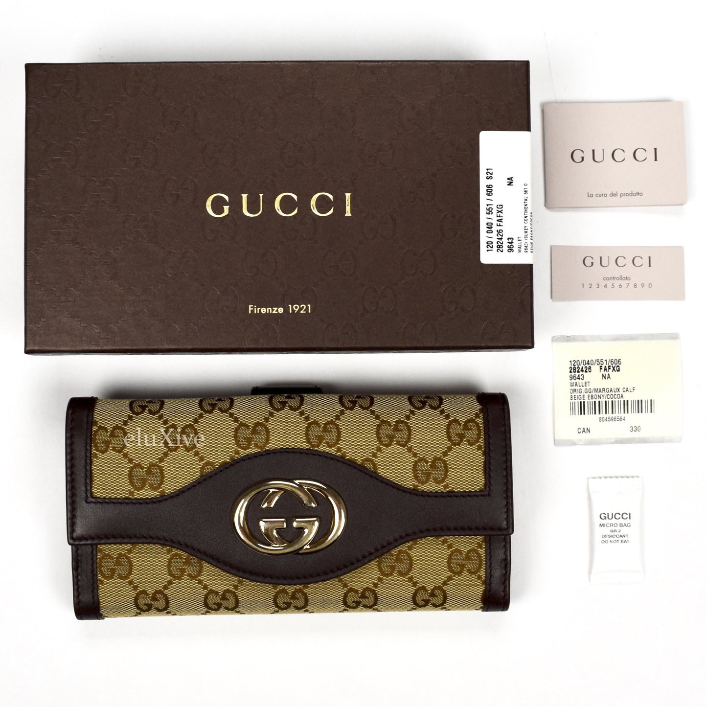 Gucci - Beige GG Logo 'Sukey' Continental Wallet