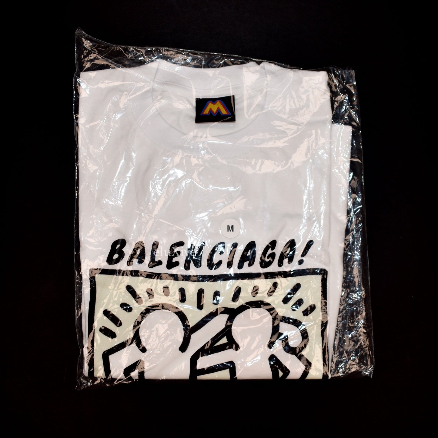 Mega Yacht - White Keith Haring 'Balenciaga' Logo T-Shirt