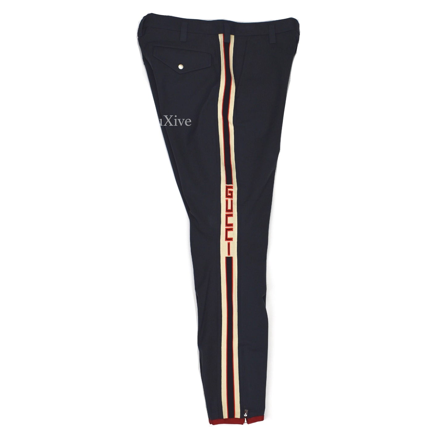Gucci - Navy Side Stripe Logo Riding Pants