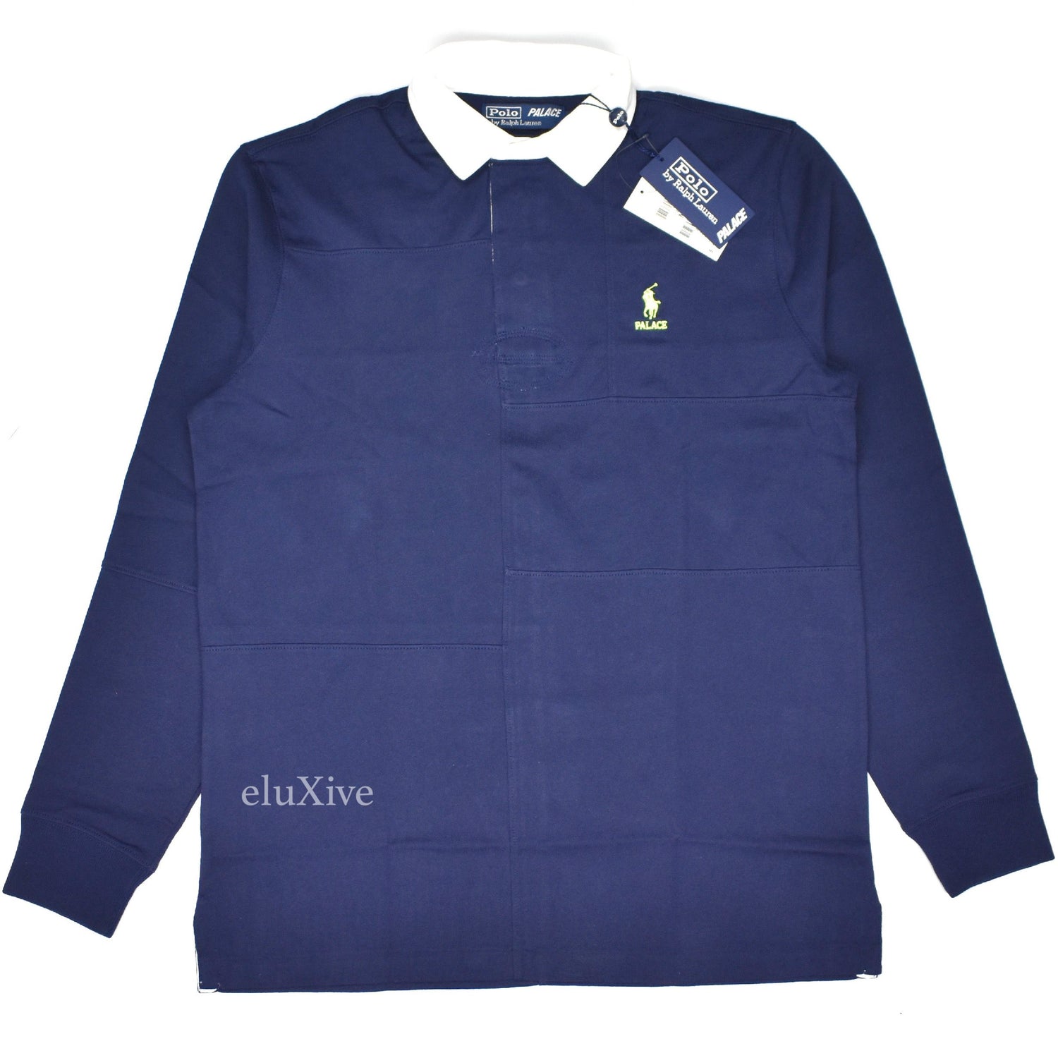 Palace x Ralph Lauren - Navy Patchwork Rugby Shirt – eluXive