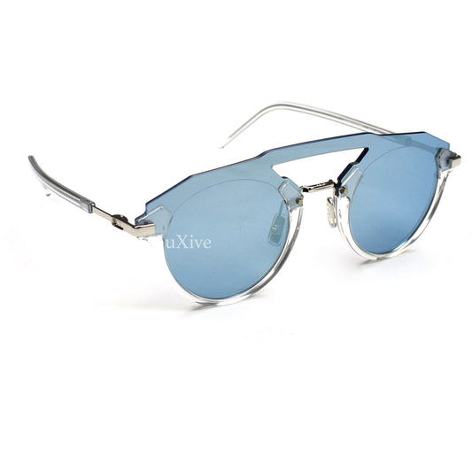 Dior - Clear Futuristic Sunglasses (Blue Lens)