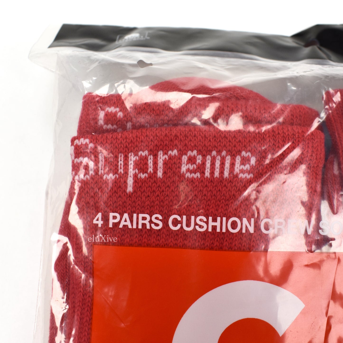 Supreme - Red Logo Knit Crew Socks (4-Pack)