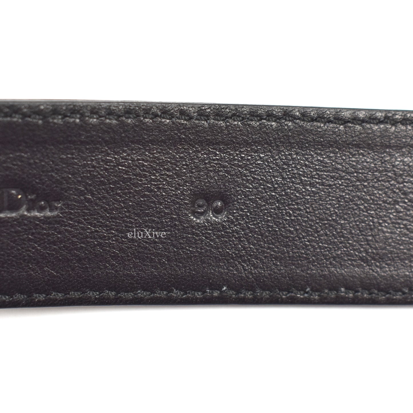 Dior - Black Leather D Logo Belt