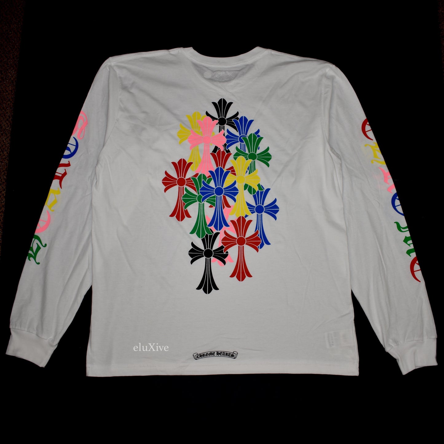 Chrome Hearts White Multicolor Horseshoe Logo Longsleeve T-Shirt