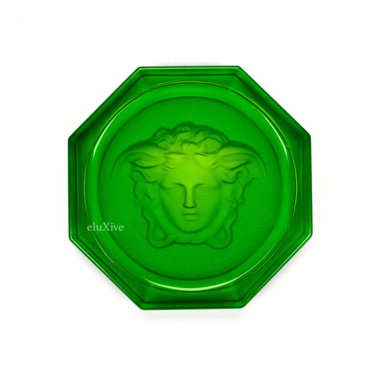 Versace - Green Crystal Medusa Coaster / Ashtray