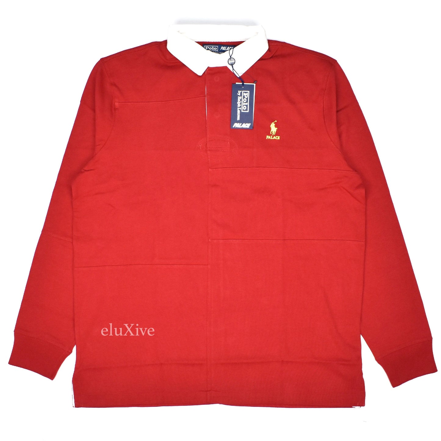 Palace x Ralph Lauren - Red Patchwork Rugby Shirt