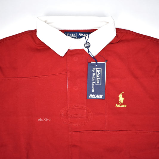 Palace x Ralph Lauren - Red Patchwork Rugby Shirt