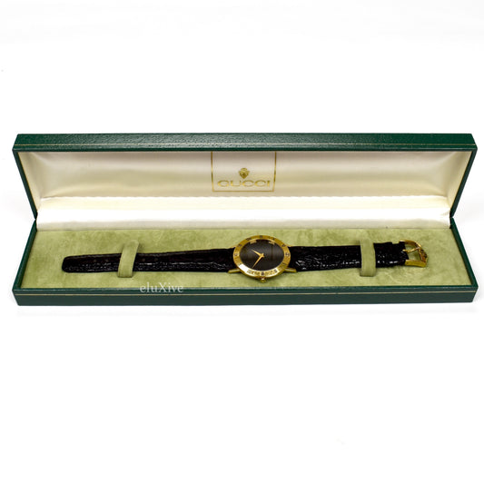 Gucci - 3001M Gold Black Dial Watch