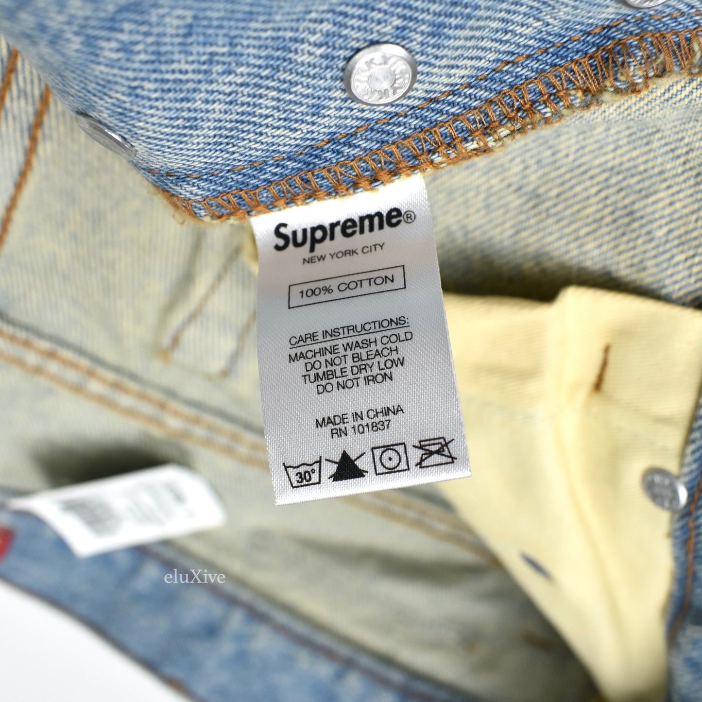 Supreme x Thrasher - Logo Print Denim Jeans (Blue)