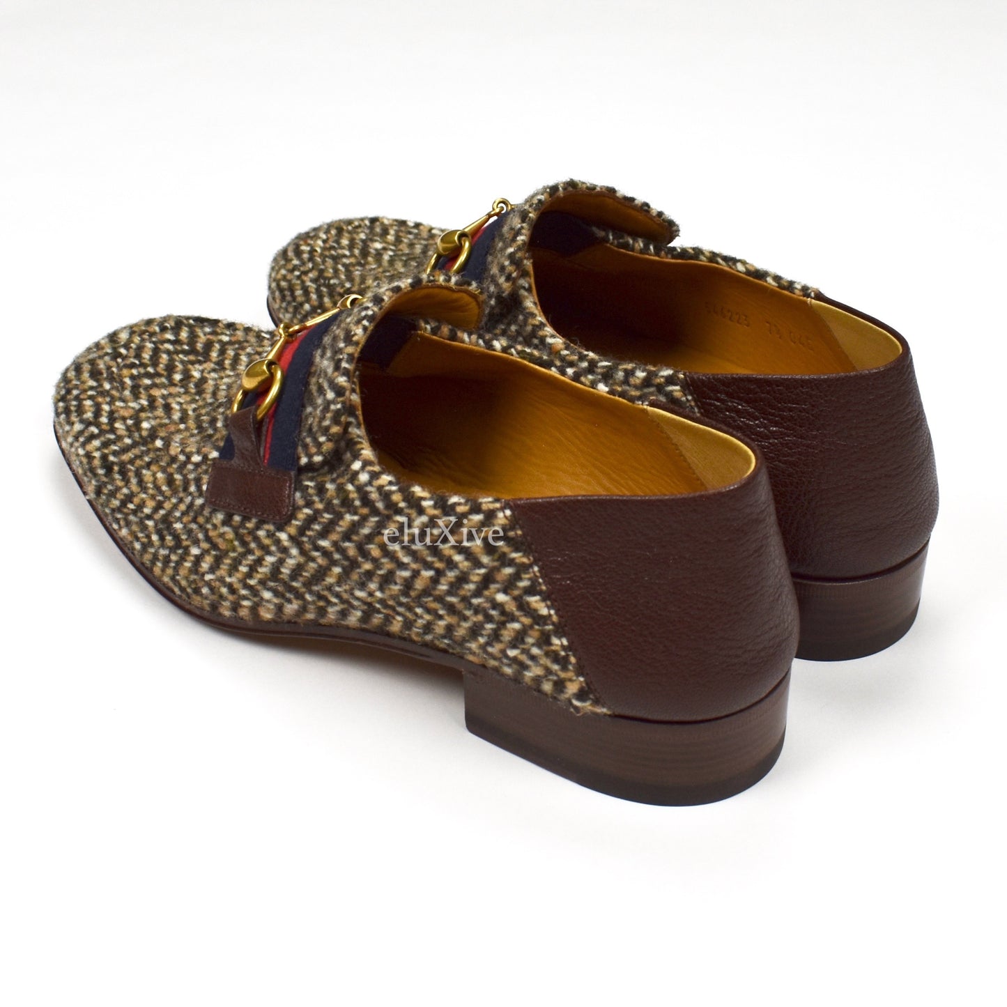 Gucci - Tweed Web Stripe Horsebit Loafers