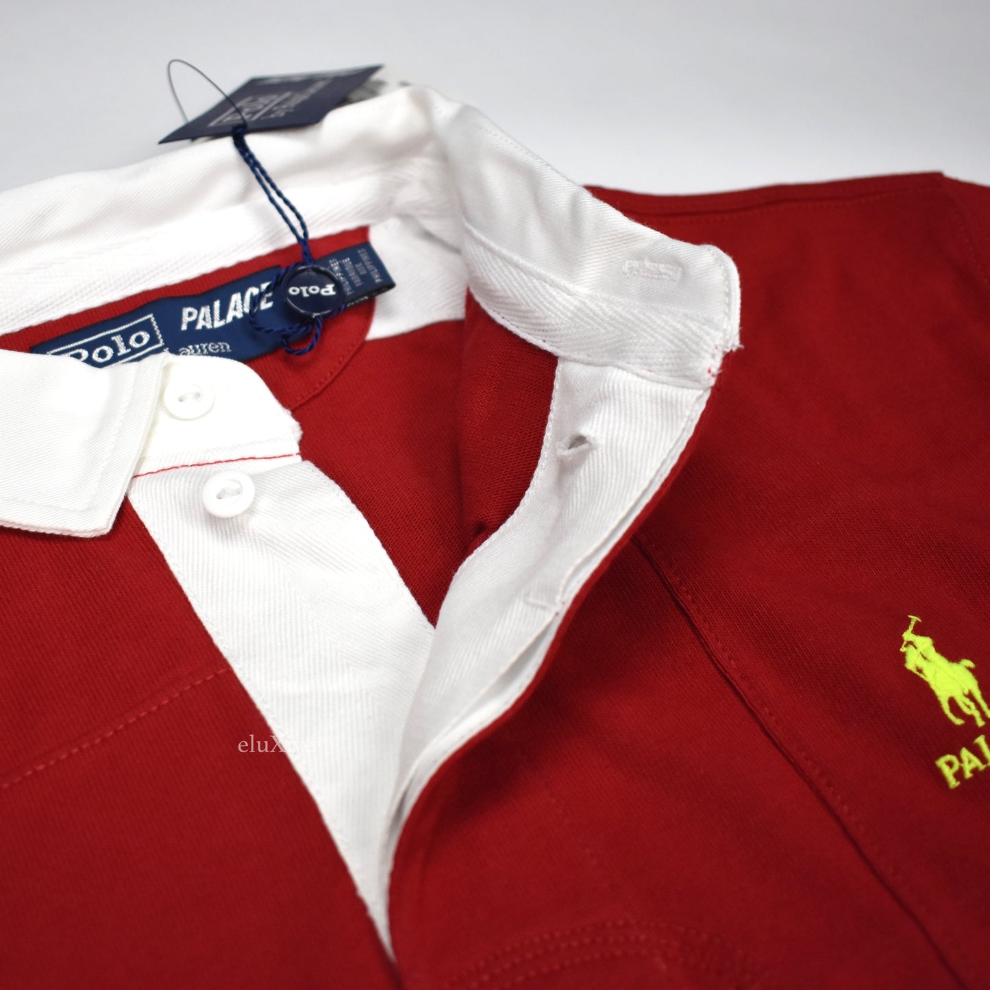 Palace x Ralph Lauren - Red Patchwork Rugby Shirt