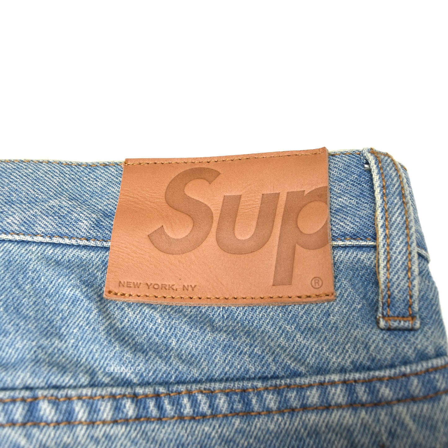 Supreme x Thrasher - Logo Print Denim Jeans (Blue)