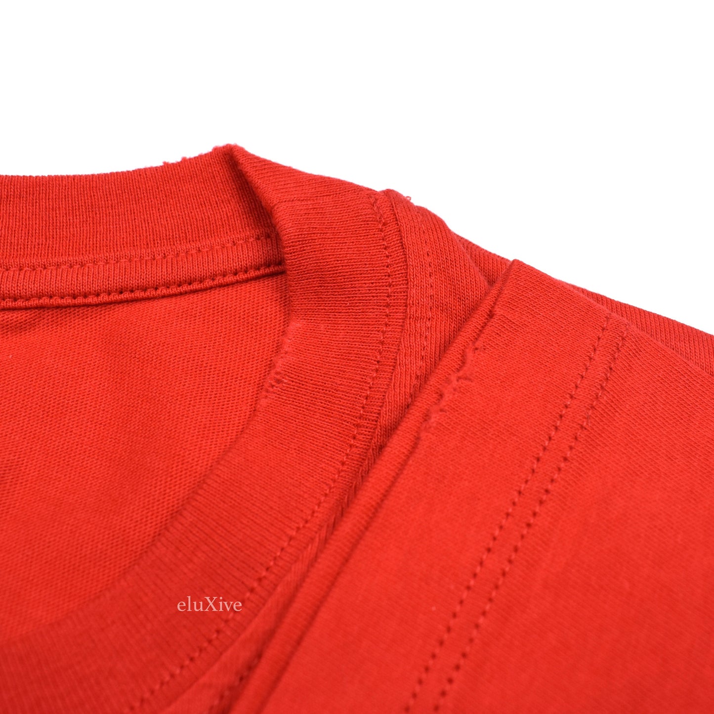 Gucci - Red Back Logo Print Distressed T-Shirt