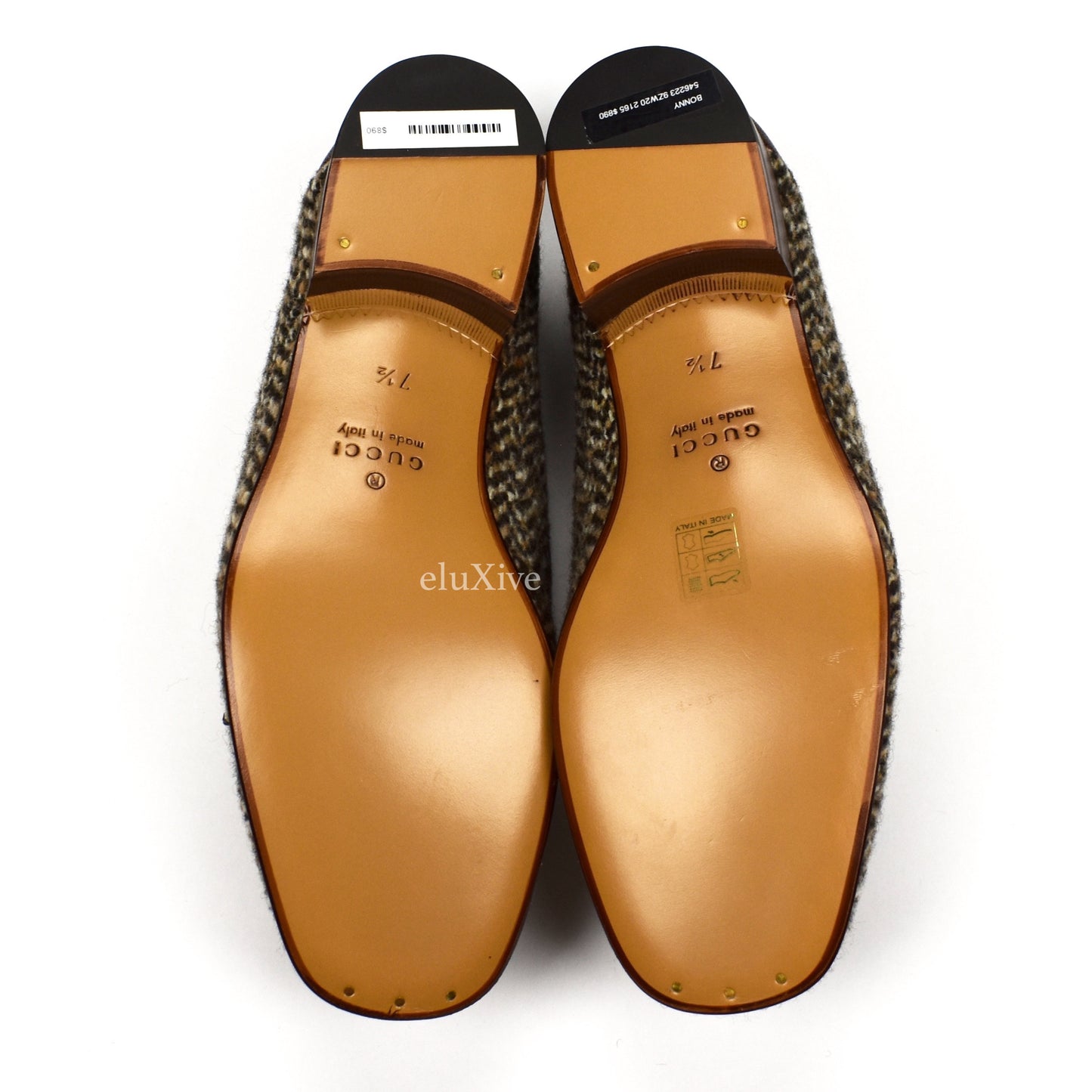 Gucci - Tweed Web Stripe Horsebit Loafers