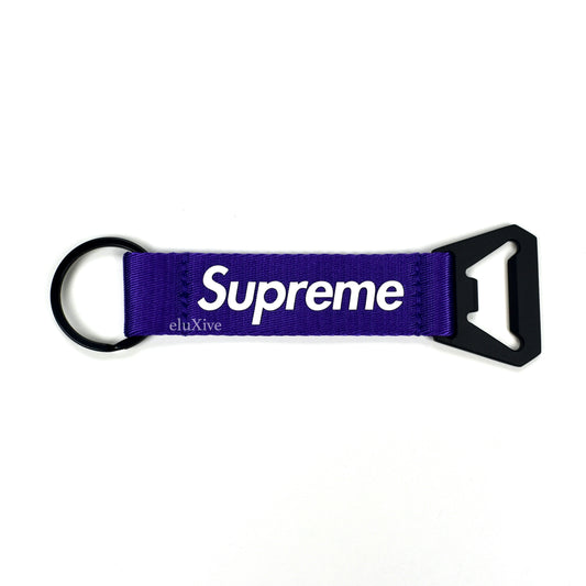 Supreme - Purple Box Logo Bottle Opener Webbing Keychain