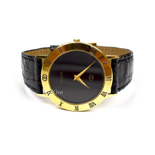 Gucci - 3001M Gold Black Dial Watch