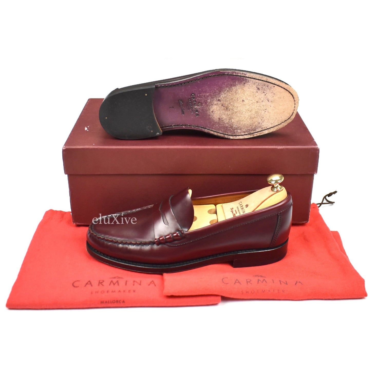 Carmina - Oxblood Leather Penny Loafers