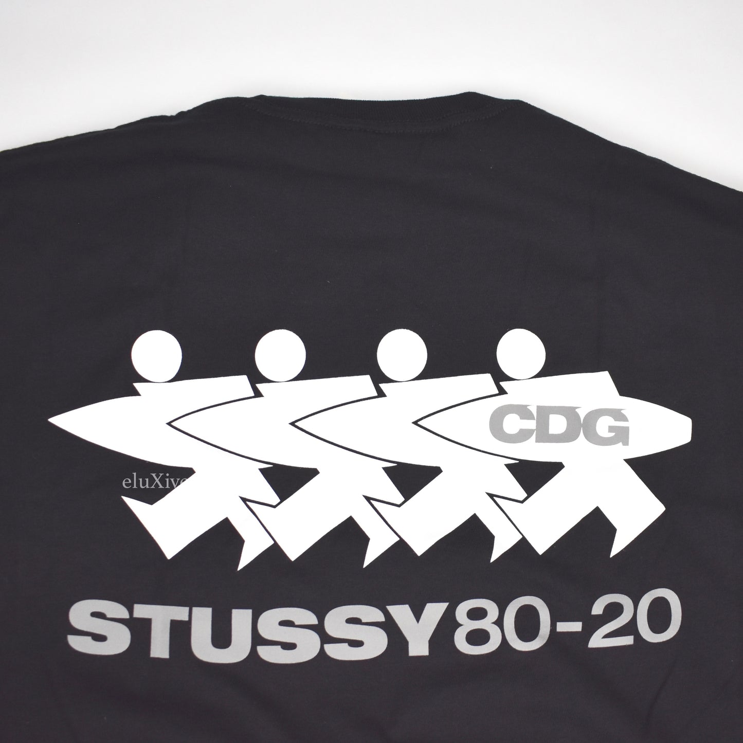 Comme des Garcons x Stussy - Surfman Logo Print T-Shirt (Black)