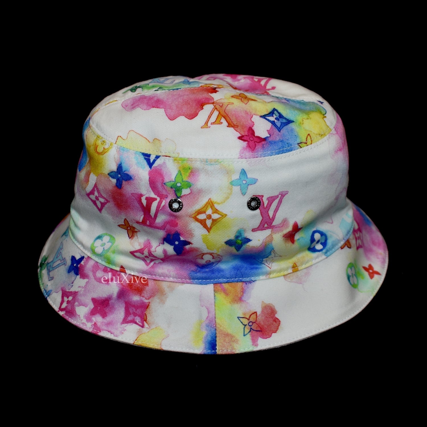 LOUIS VUITTON Watercolor Cotton Transformable Bob Bucket Hat 58 Multicolor  967873