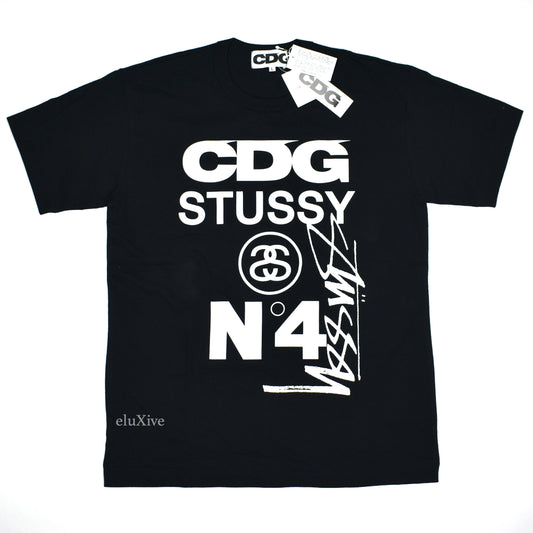 Comme des Garcons x Stussy - No. 4 Logo T-Shirt (Black)