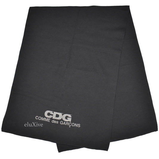 Comme des Garcons - Black Logo Print Knit Scarf