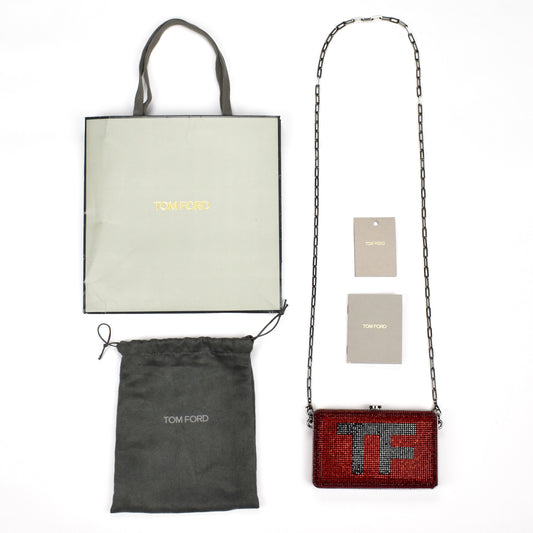 Tom Ford - Red Crystal TF Logo Clutch