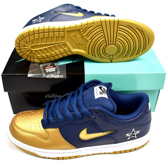 Supreme x Nike - SB Dunk Low OG QS (Navy/Gold)