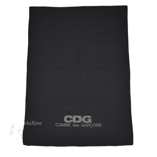 Comme des Garcons - Black Logo Print Knit Scarf