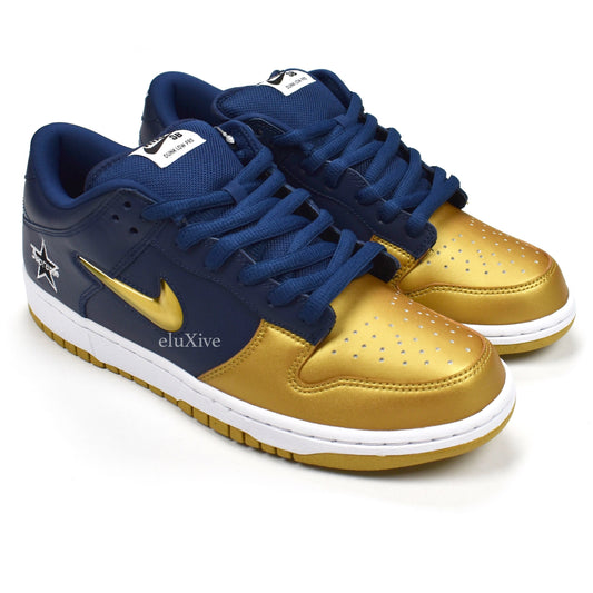 Supreme x Nike - SB Dunk Low OG QS (Navy/Gold)