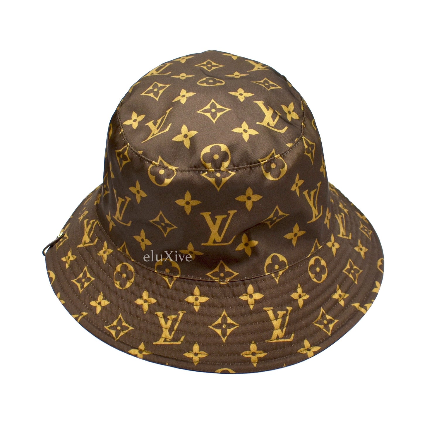 Louis Vuitton Tigergram Reversible Bucket Hat Brown Cotton. Size M