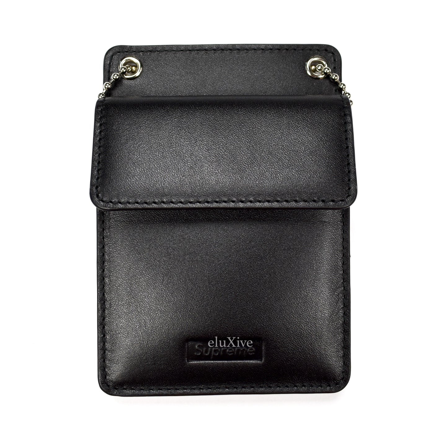 Supreme - Black Leather Box Logo ID Wallet