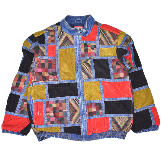 Supreme - Corduroy Patchwork Denim Jacket