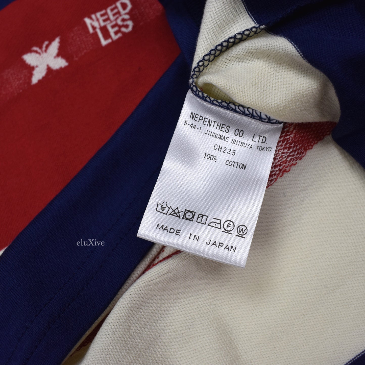 Needles - Logo Stripe Knit T-Shirt