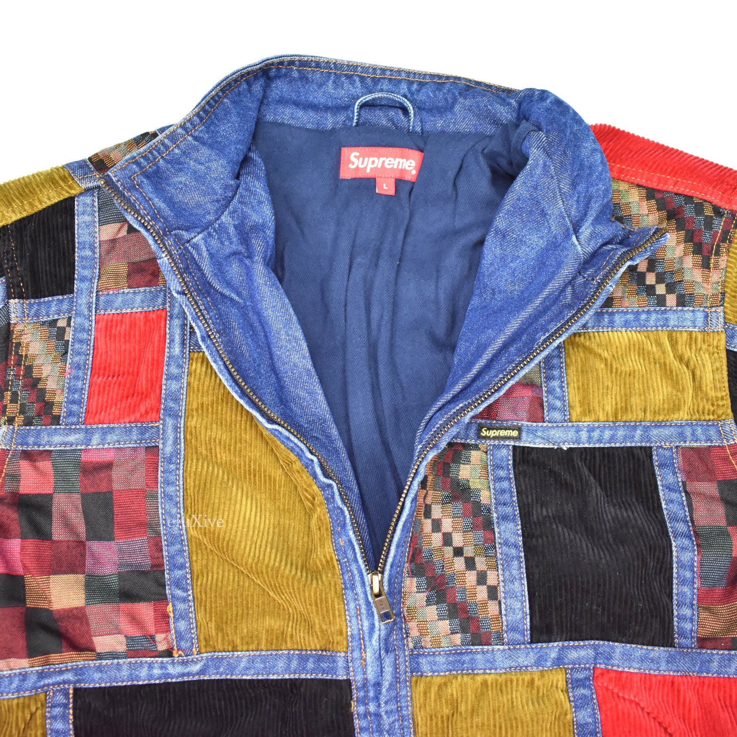Supreme - Corduroy Patchwork Denim Jacket