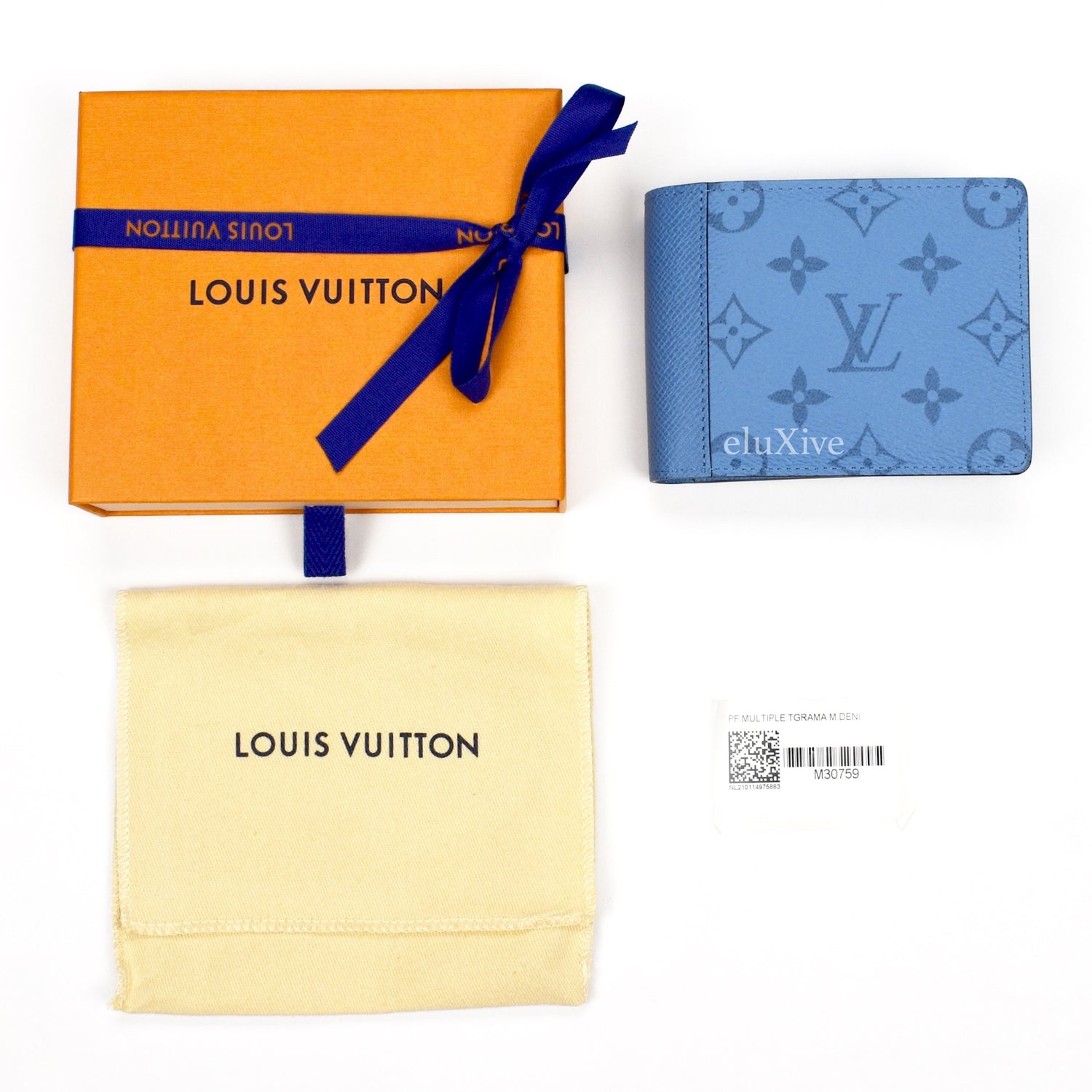 Louis Vuitton Blue Monogram Bandana Multiple Wallet